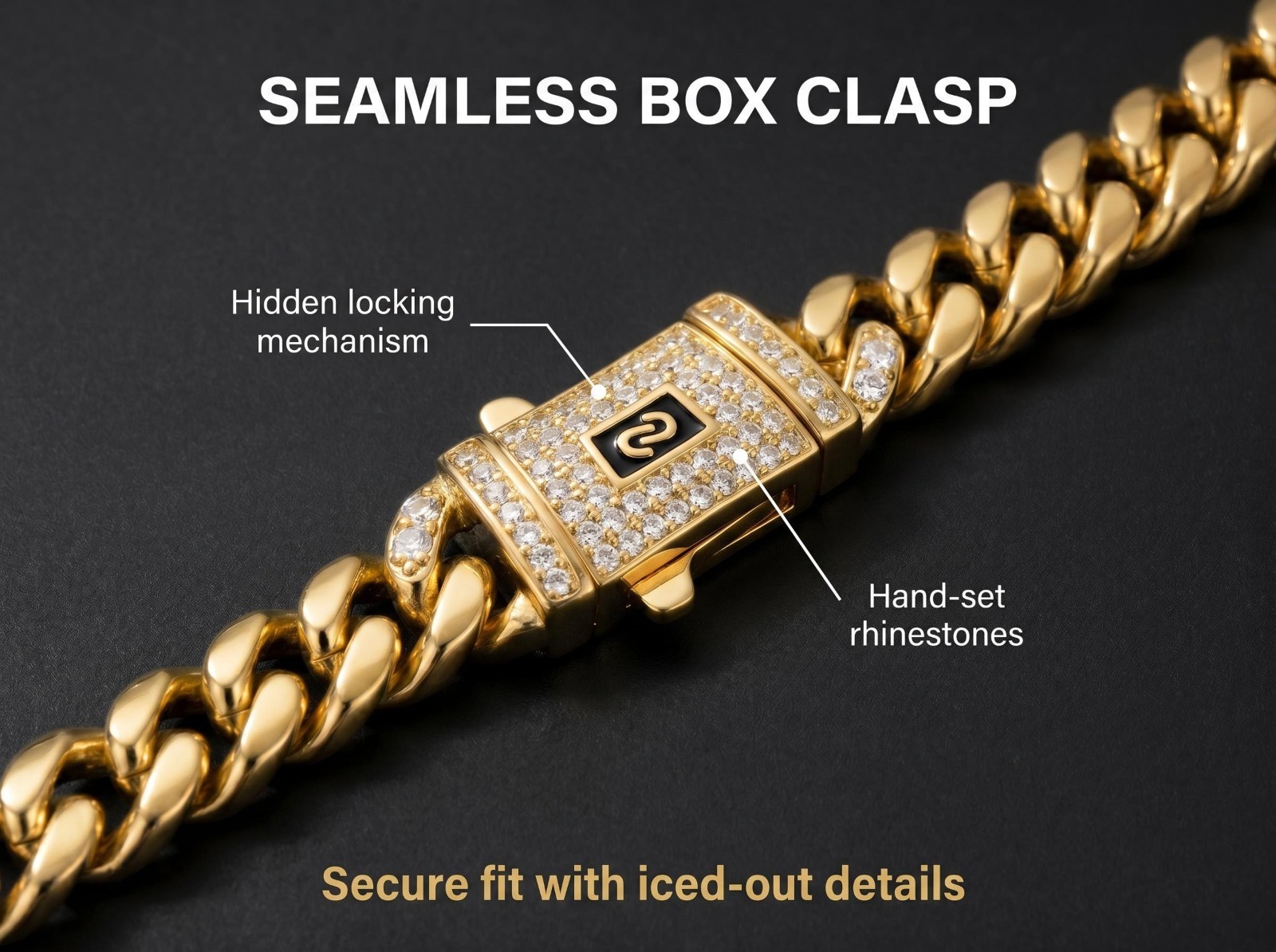 Miami Cuban Link Necklace/Bracelet Gold Plated Stainless Steel Hip Hop Jewelry