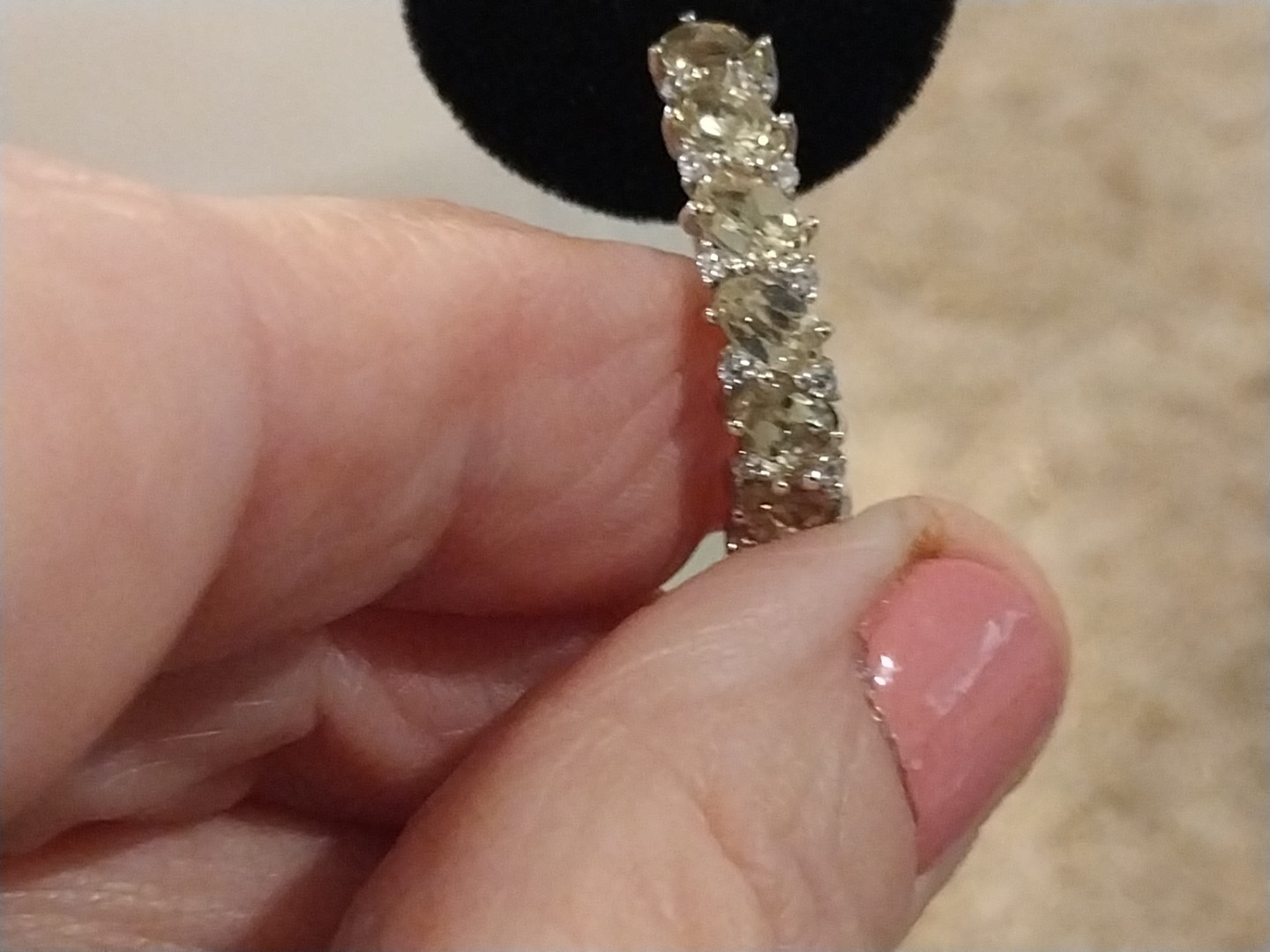 Madagascar Yellow Apatite, White Zircon Hoop Earrings/Plat/Sterling, TCW=3.75 ct