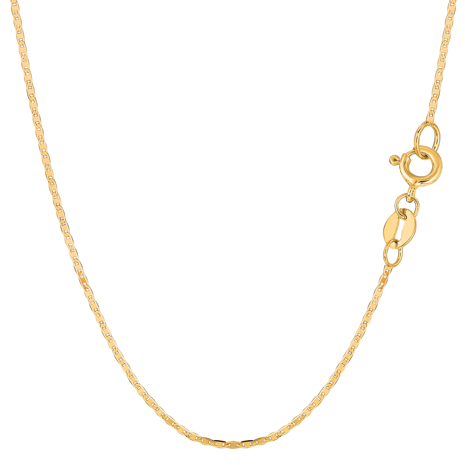 14K Yellow Gold Mariner Link Chain, Width 1.2mm