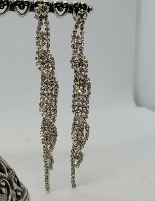 Chandelier Earrings Crystal Wedding Prom Bridal Party Pageant DANGLE 3.5 in