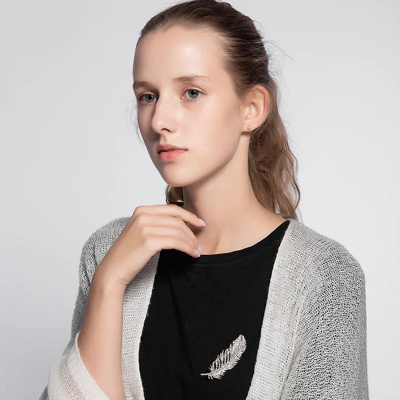 Enamel Feather Brooch Pin Jewelry Womens Gift