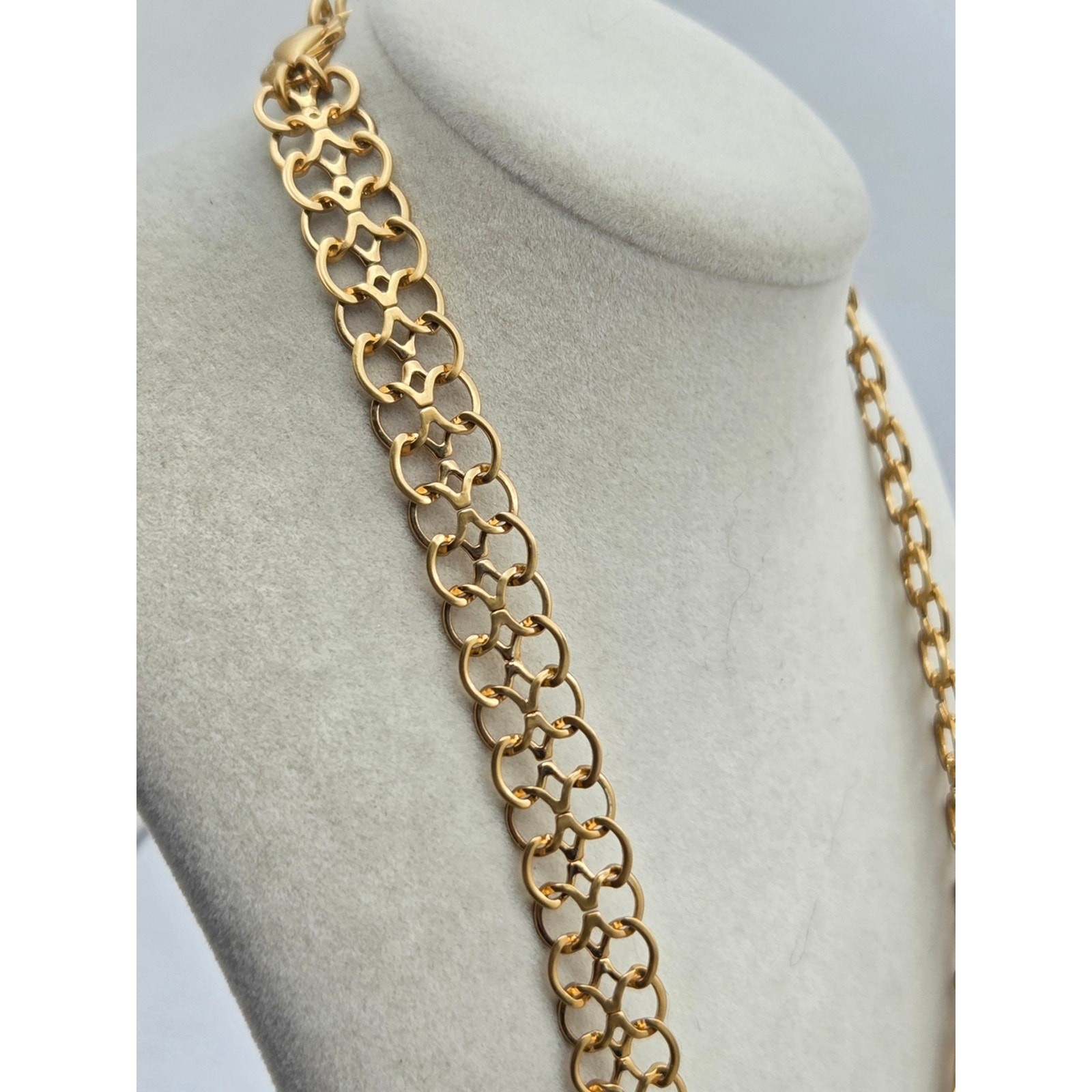 ​Brighton Multi-Strand Mixed Metal Chain Necklace 21″ Gold Silver Filigree