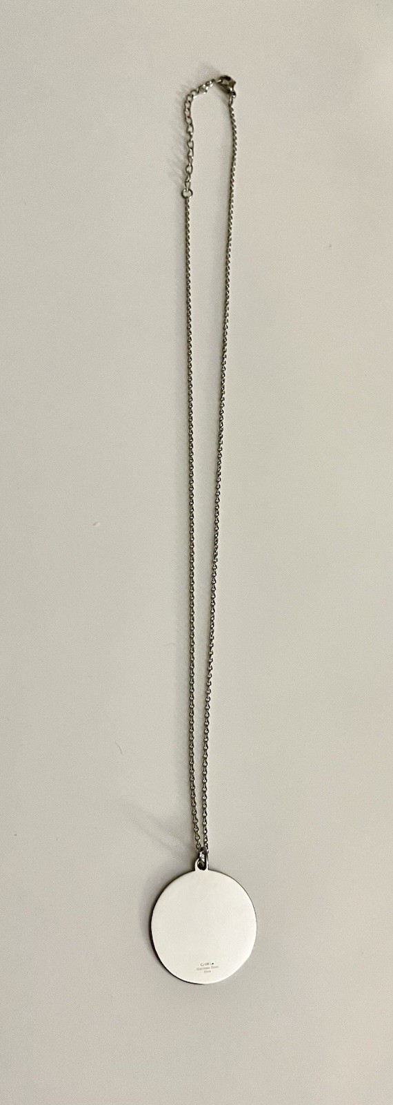 Chisel Stainless Steel Polished Engraveable Round Disc 16”-18”Necklace NEW