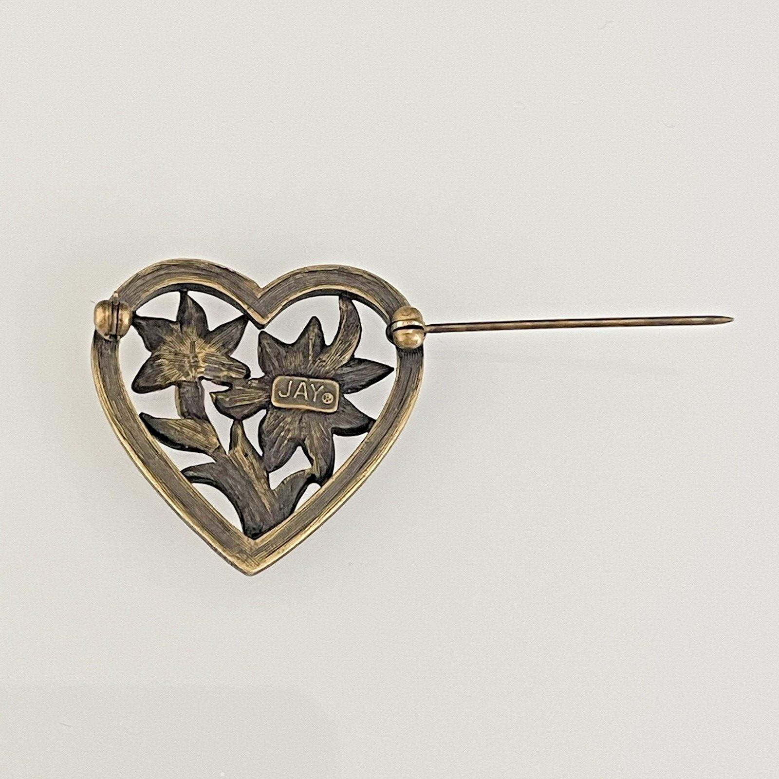 Heart Flower Brooch Pin Jay Strongwater – Red & Pink Enamel & Rhinestone