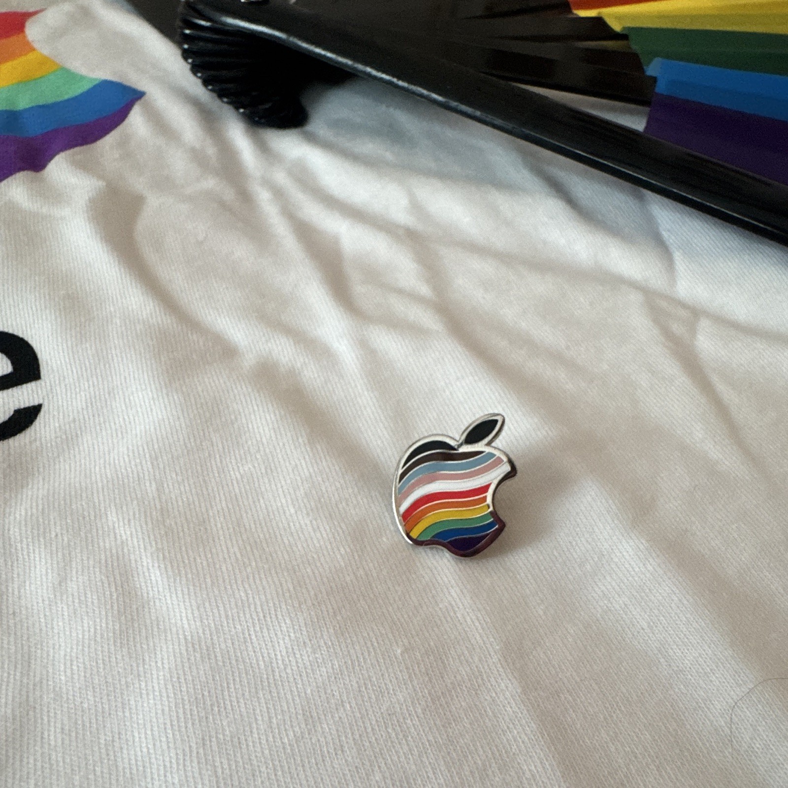 Original Apple Pride Collection Bundle – Rainbow Apple Pin, Rainbow Fan & Pride