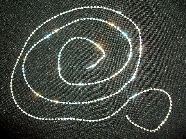 Rhinestone Necklace Lariat Chain Wrap Around Convertible Silver 58in Long Strand