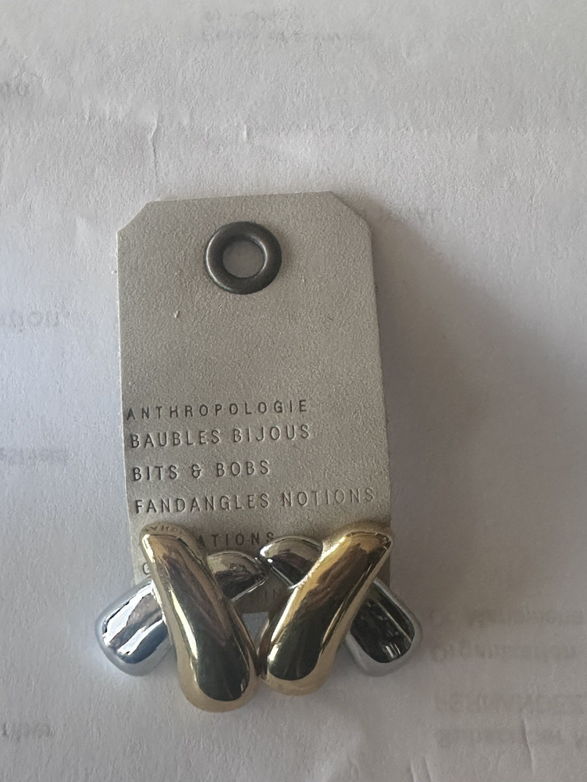 NWT Anthropologie mixed metal post Earrings SRP $38