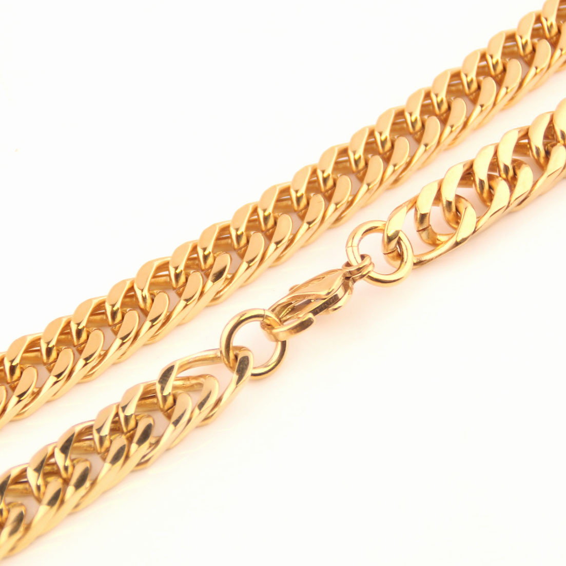 8mm-19mm 7-11″ Stainless Steel Silver Gold Black Cuban Women Mens Chain Bracelet