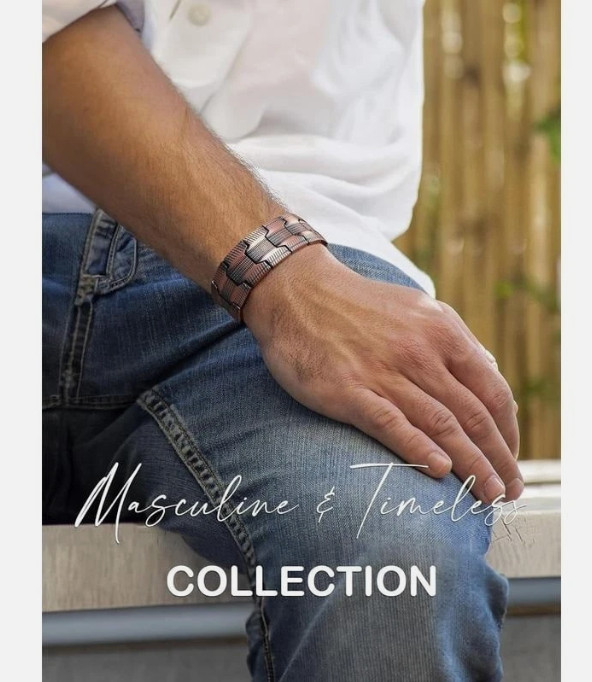 GMOX Men’s Copper Bracelet,3X Strength 99.99% Copper Magnetic Adjustable Length