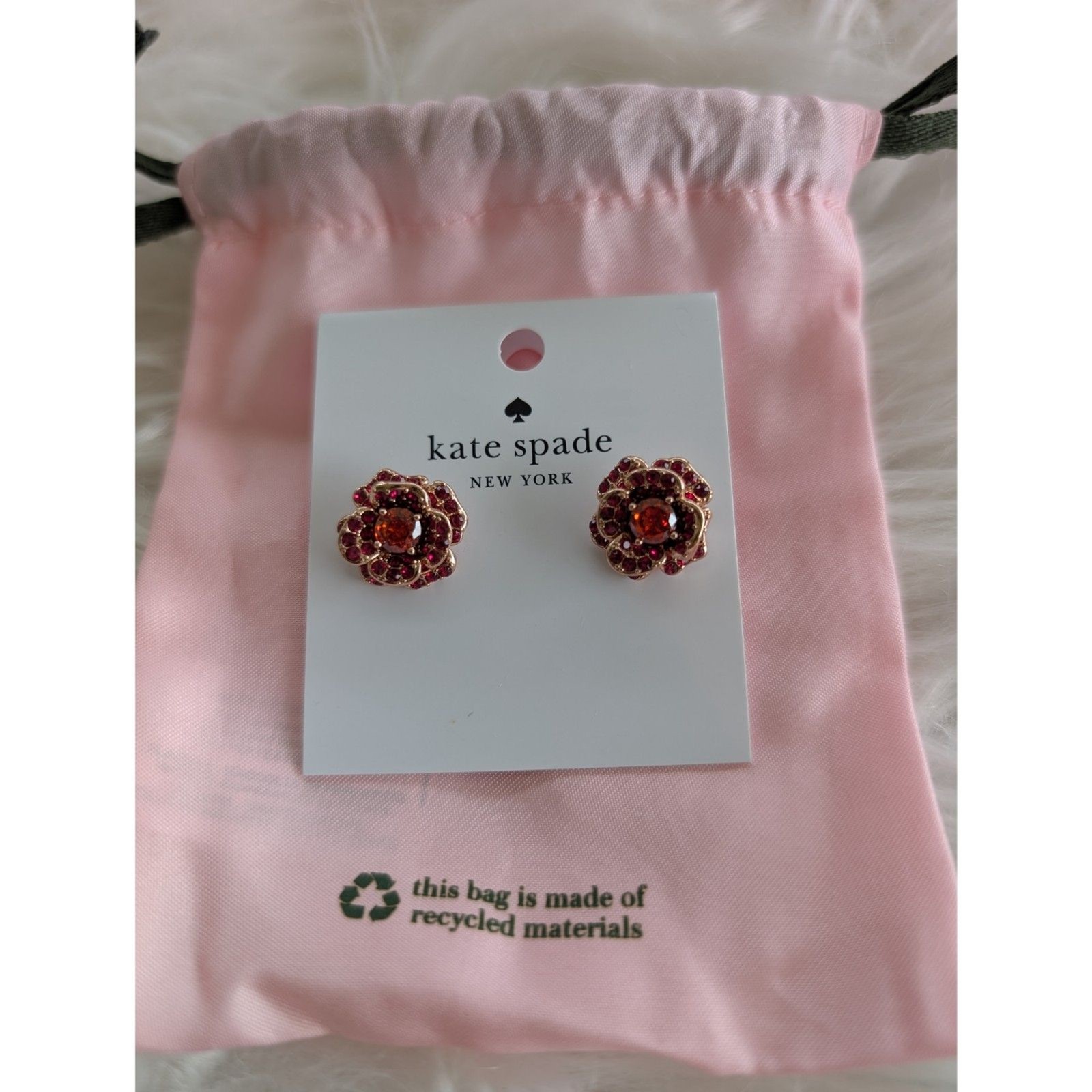 Kate Spade New York Scarlet Blooms Pavé Stud Earrings