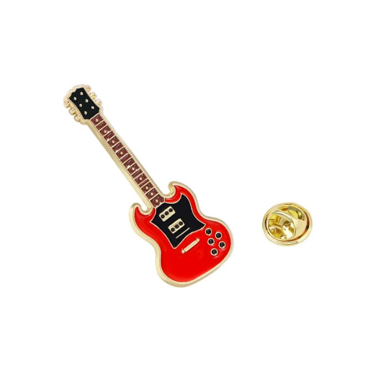 1pc Electric Guitar Brooch Musical Instrument Pin Clothing Bag Badge – NEW