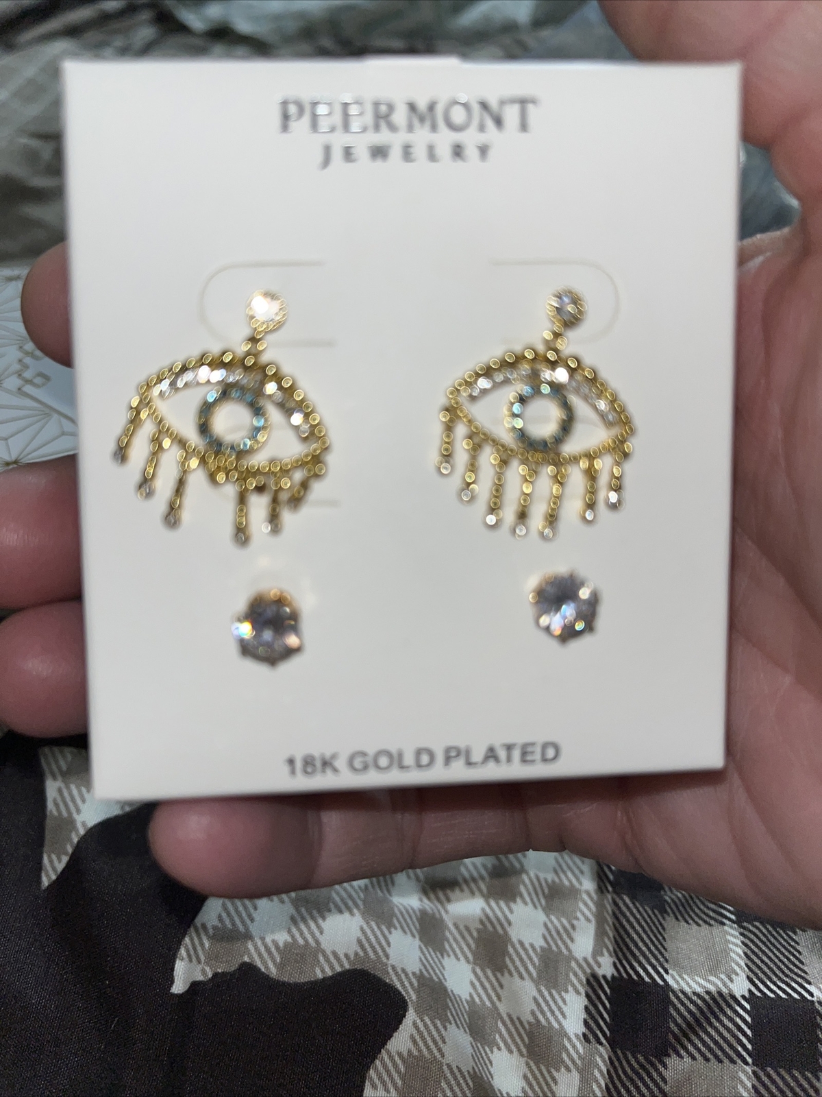 Peermont Jewelry Boxed Set Evil Eye Zirconia Earrings Pierced Ears New In Box