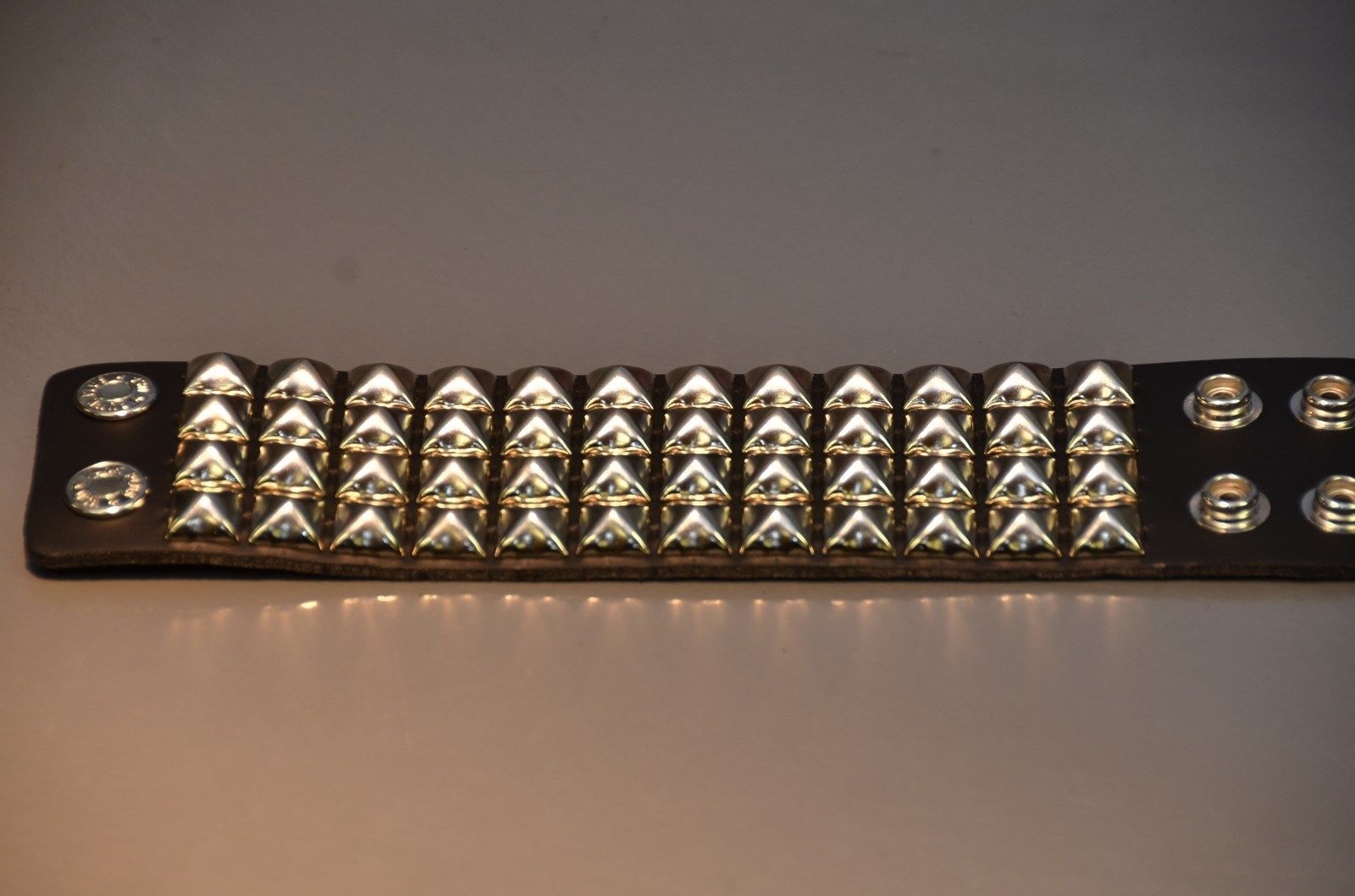Pyramid Stud 4 Row Punk Rockers Gothic Bracelet Glam Thrash Heavy Metal