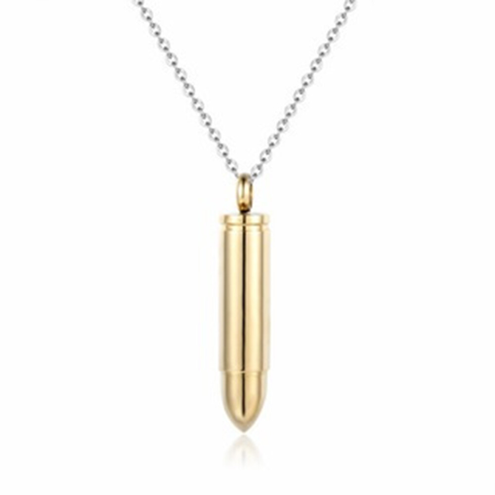 Stainless Steel Necklace Bullet Pendant Necklace Detachable Necklace Fashion US
