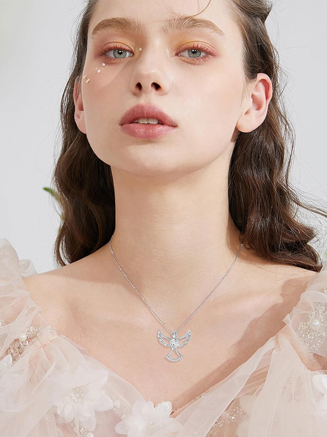 Mother’s Day GIFT, 925 Sterling Silver Angel Necklace