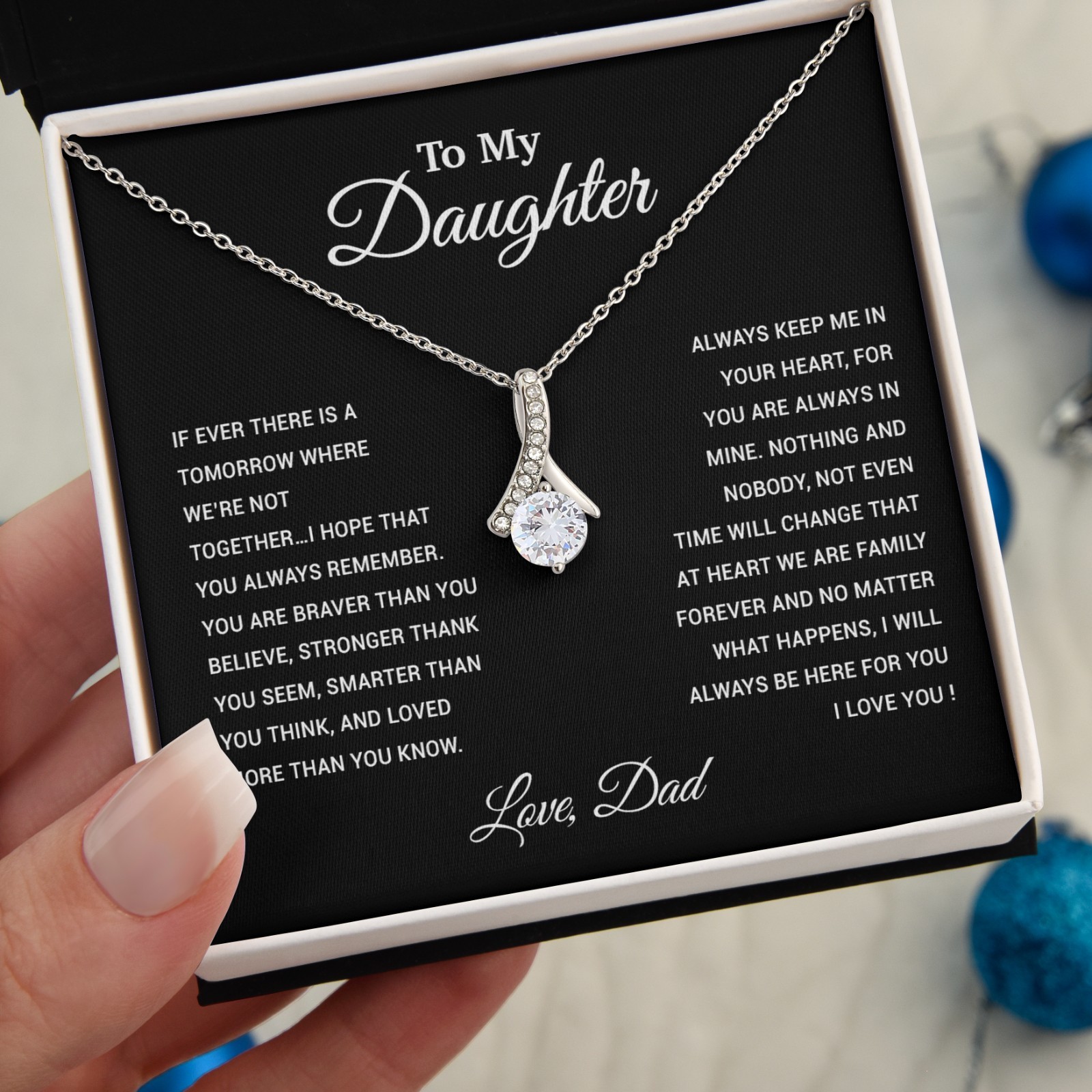 To My Daughter Necklace, Gift for Daughter from Dad, Father Daughter Necklace