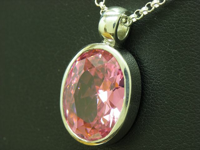 925 Sterling Silver Necklace & Pendant With Zirconia Inlay / 11.0g / 45.0cm