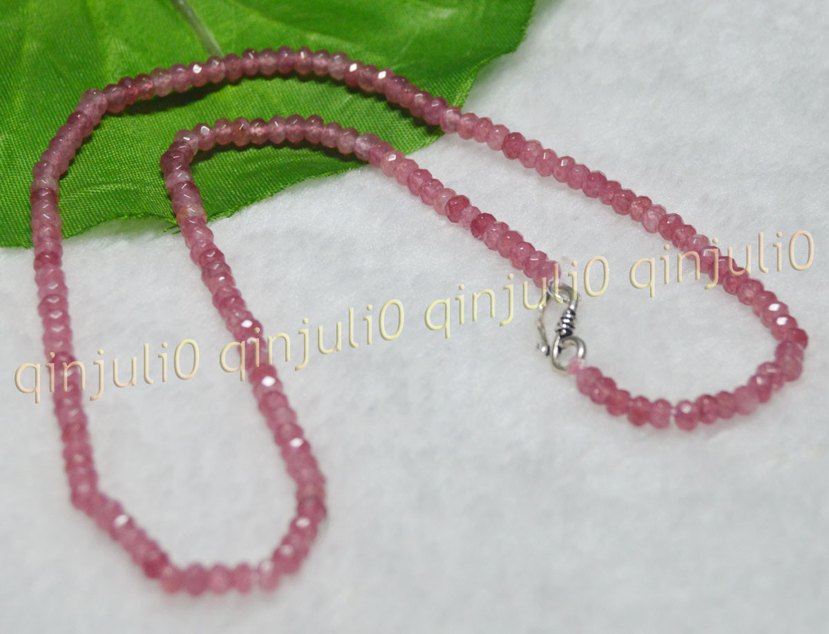 Multicolor 2x4mm Faceted Assorted Gemstones Jade Rondelle Beads Necklace 16-36”