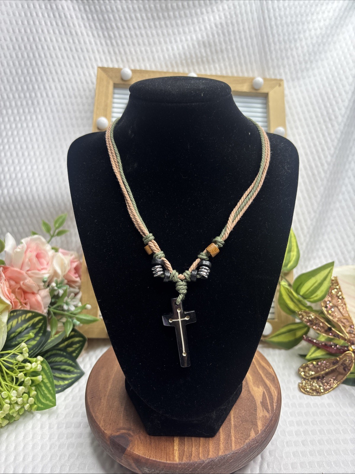New RELIGIOUS CROSS Adjustable Cord Necklace