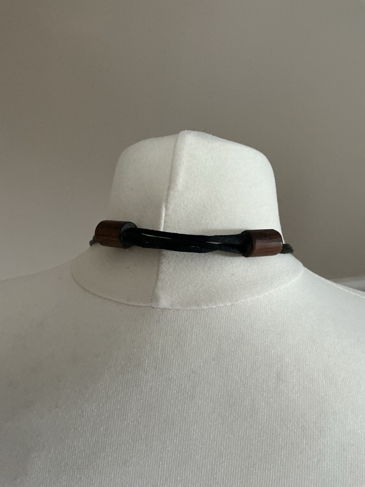 Statement Boho Arty Lagenlook Long Cord Necklace Wood & Resin pendant