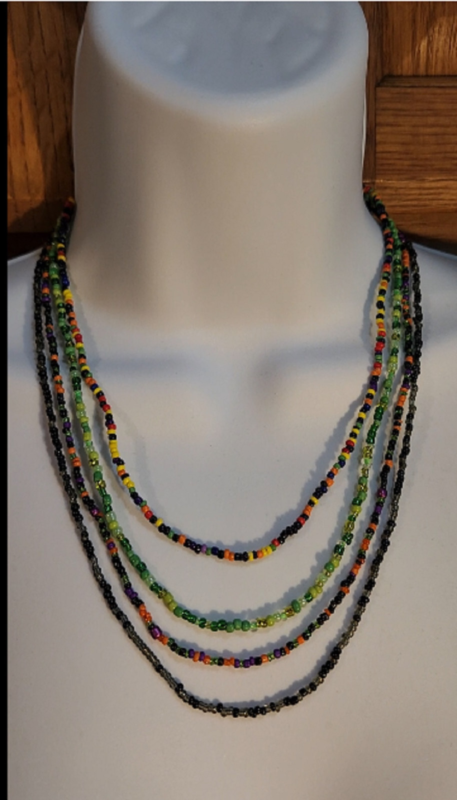 STRONG New Seed Bead Necklace Delicate 16-20″ adjustable HANDMADE USA
