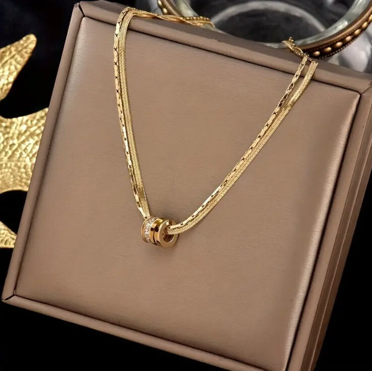 BRIGHTON BEACH Double Layer Clavicle Chain Necklace
