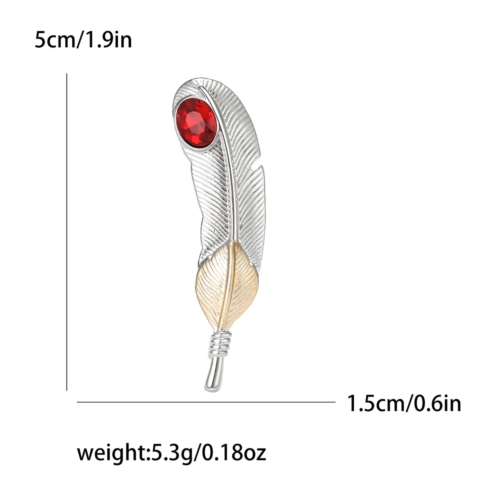 Rhinestone Feather Pins for Women Unisex Glass Hollow Feathers luxury Brooches 1