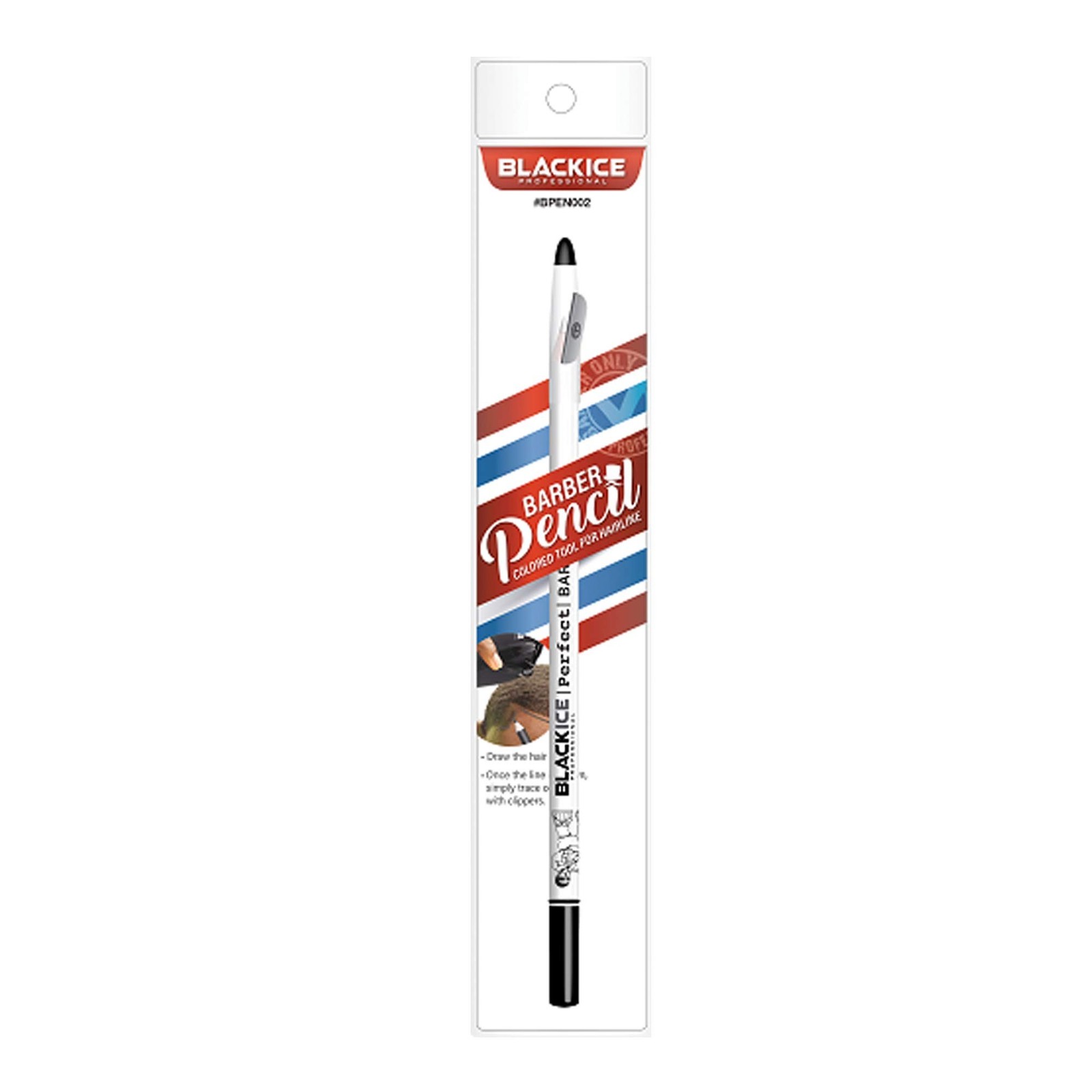 Black Ice Spray Barber Pencil (White) – 6 pieces White 6 Count (Pack of 1)