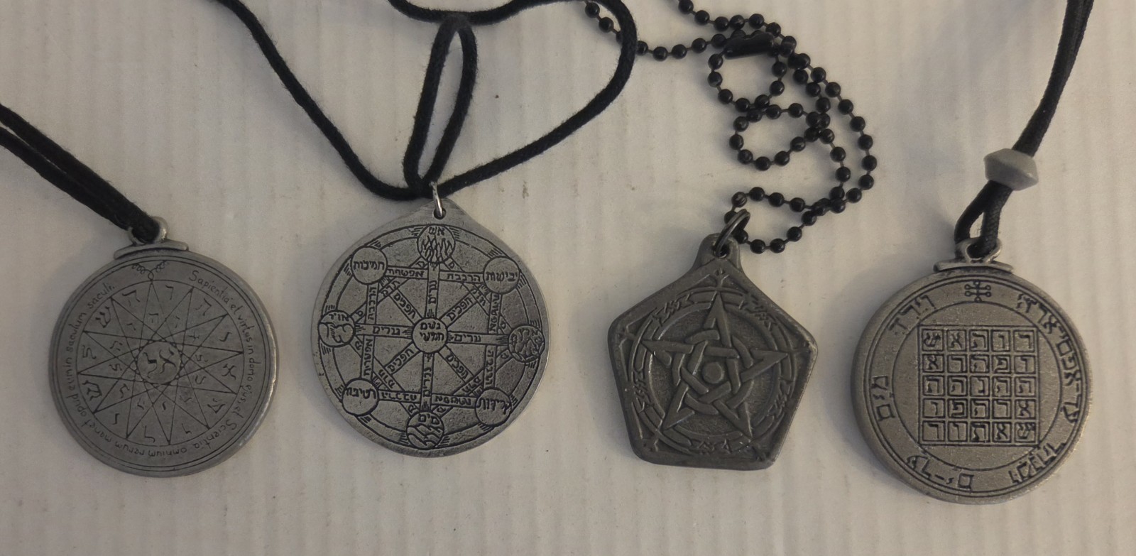 Lot of 4 Antique-Style Necklaces with Pendants/Talisman Sold AS SHOWN Lot.1A