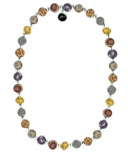 NEW JILZARA PREMIUM Handmade 8mm Clay Beads SANDCASTLE BROWM Petite Necklace