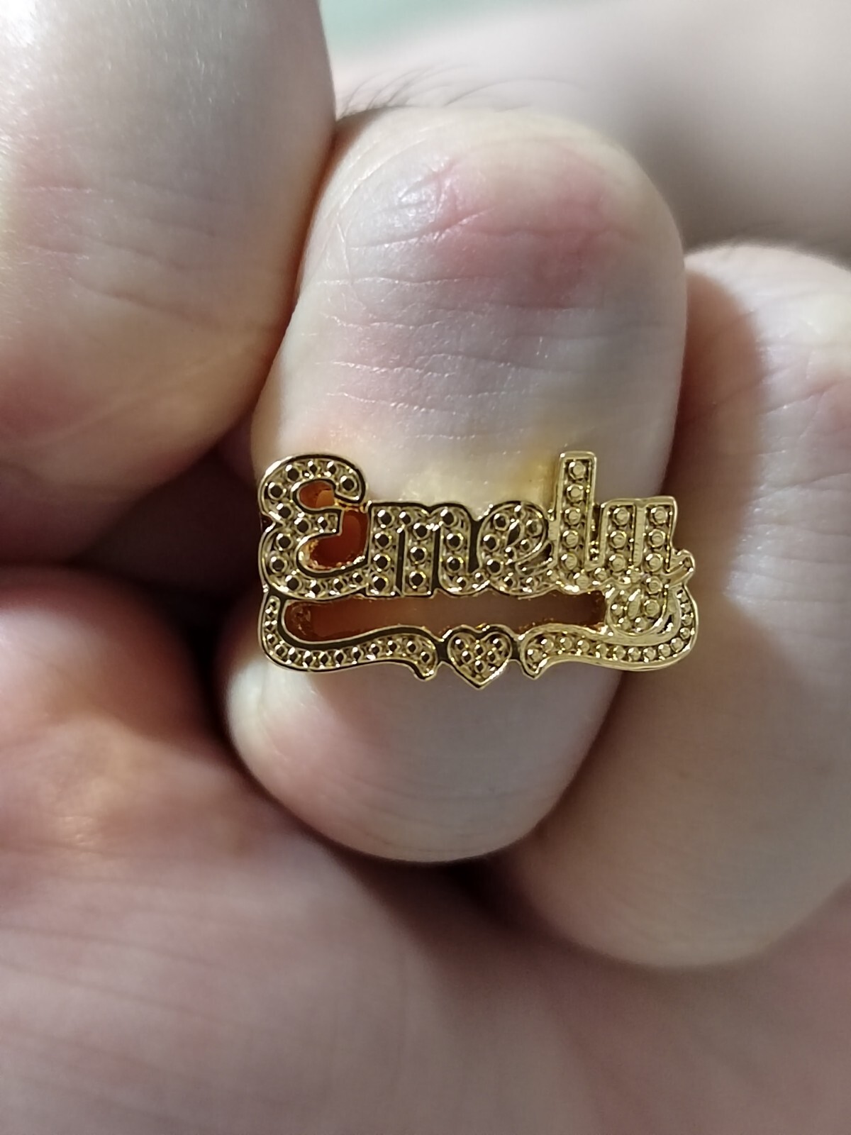 Customized Name Ring Heart Jewelry Handcrafted Stainless Steel Metal Gold Silver