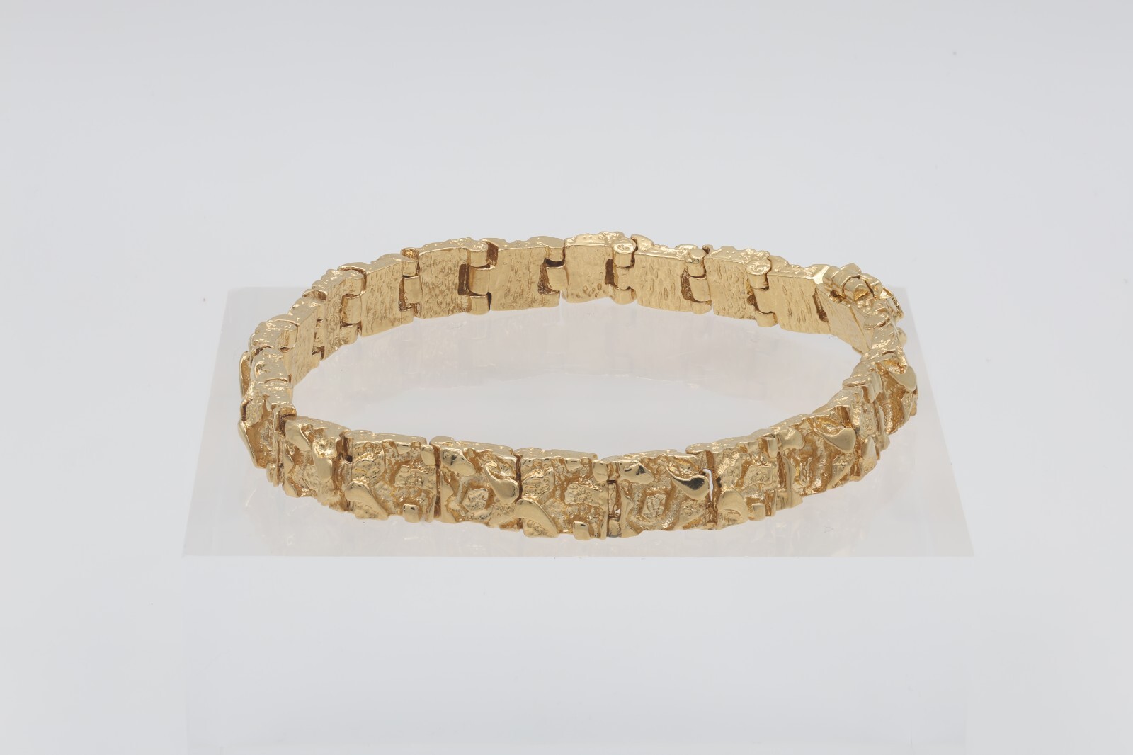 Gold Nugget Bracelet, 9mm Bracelet, 14k Heavy Plated