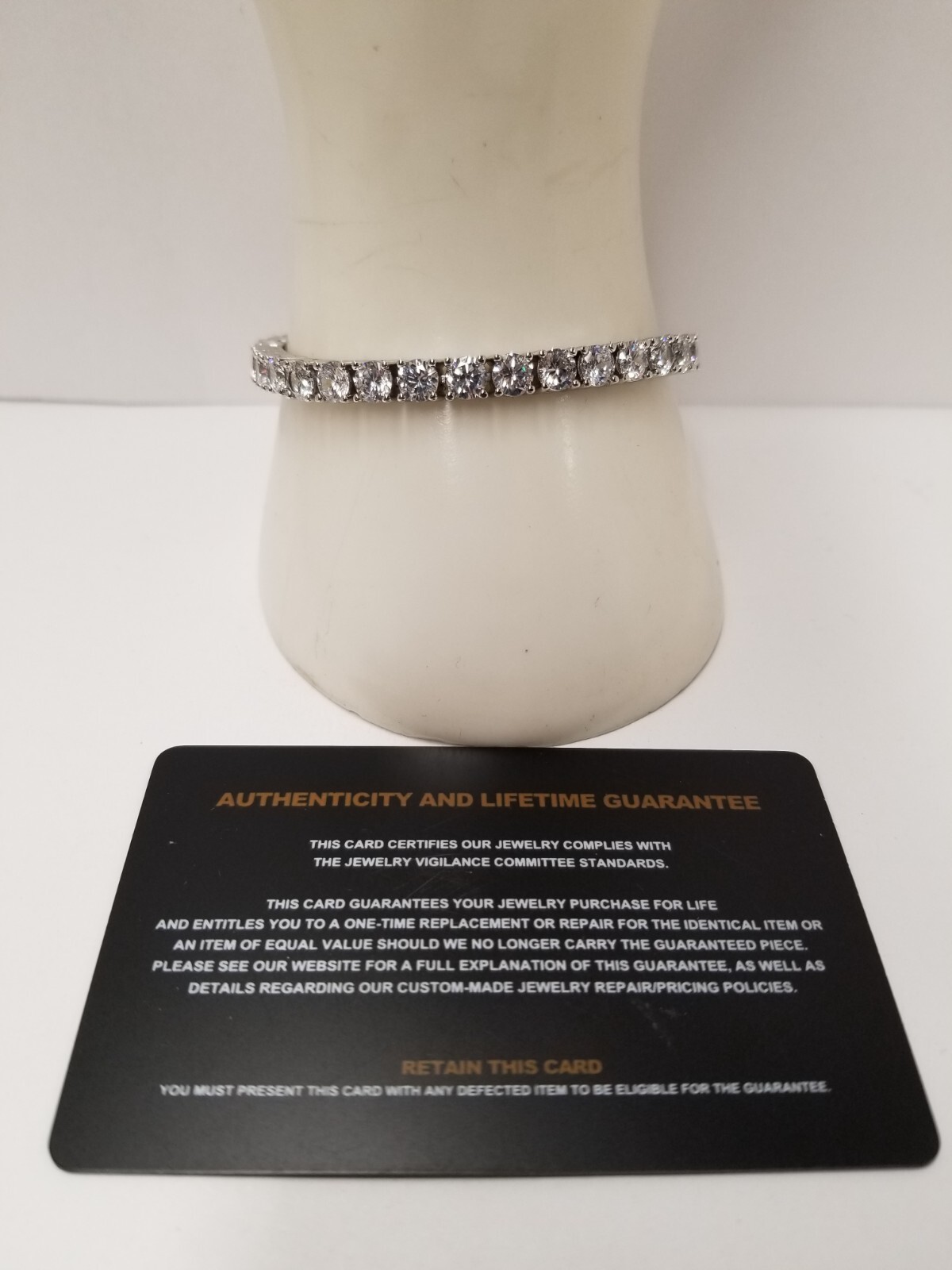 GLD 5mm Simulated Diamond 14k White Gold Plated 7″ Tennis Bracelet