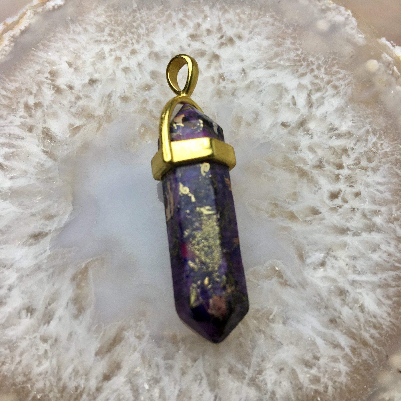 Sea Sediment Jasper Pendulum Pendant Healing Point 4 Colors Sold per Piece