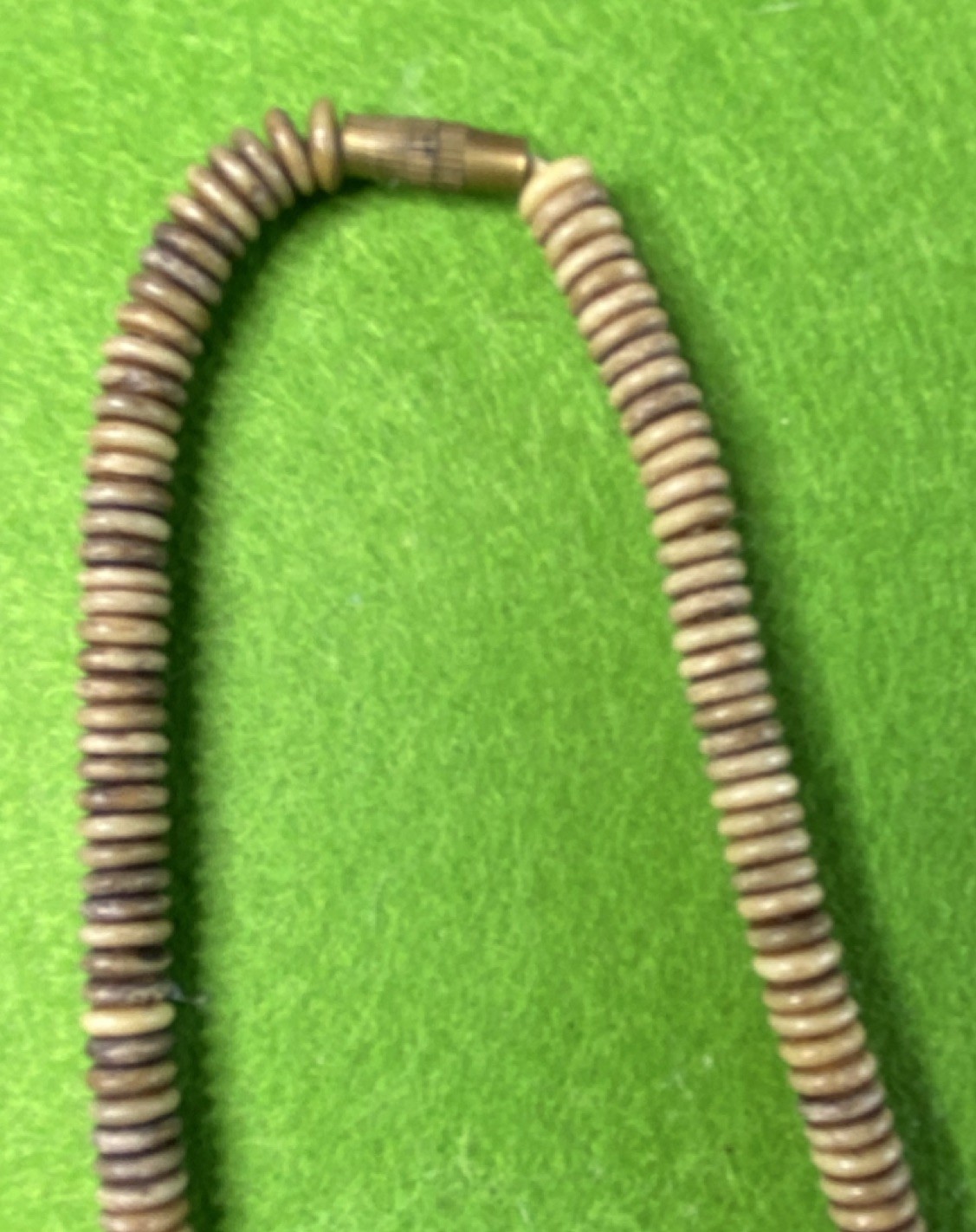 Beaded Bone Necklace Brown Beige 16 Inch Barrel Clasp Beaded Style Jewelry