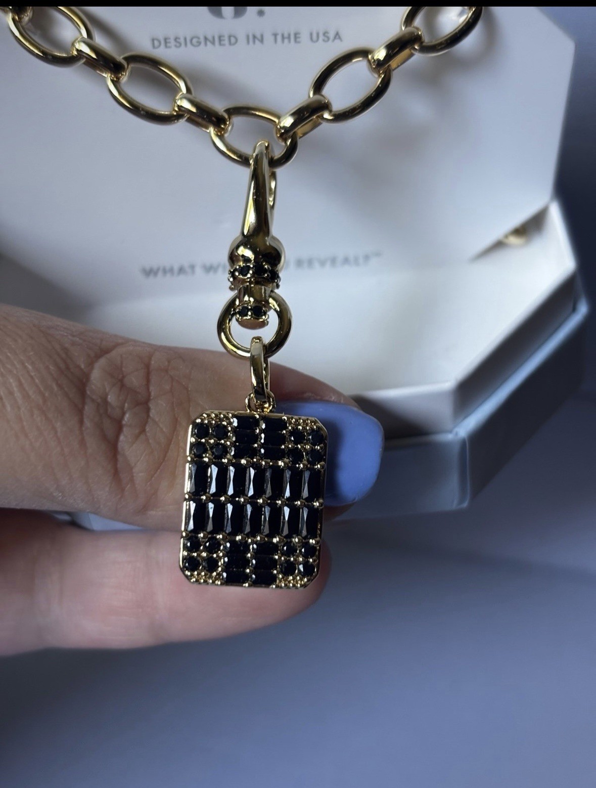 Bomb Party OG Necklace ‘Be Anything But Basic’ Bringback Black Onyx on Gold