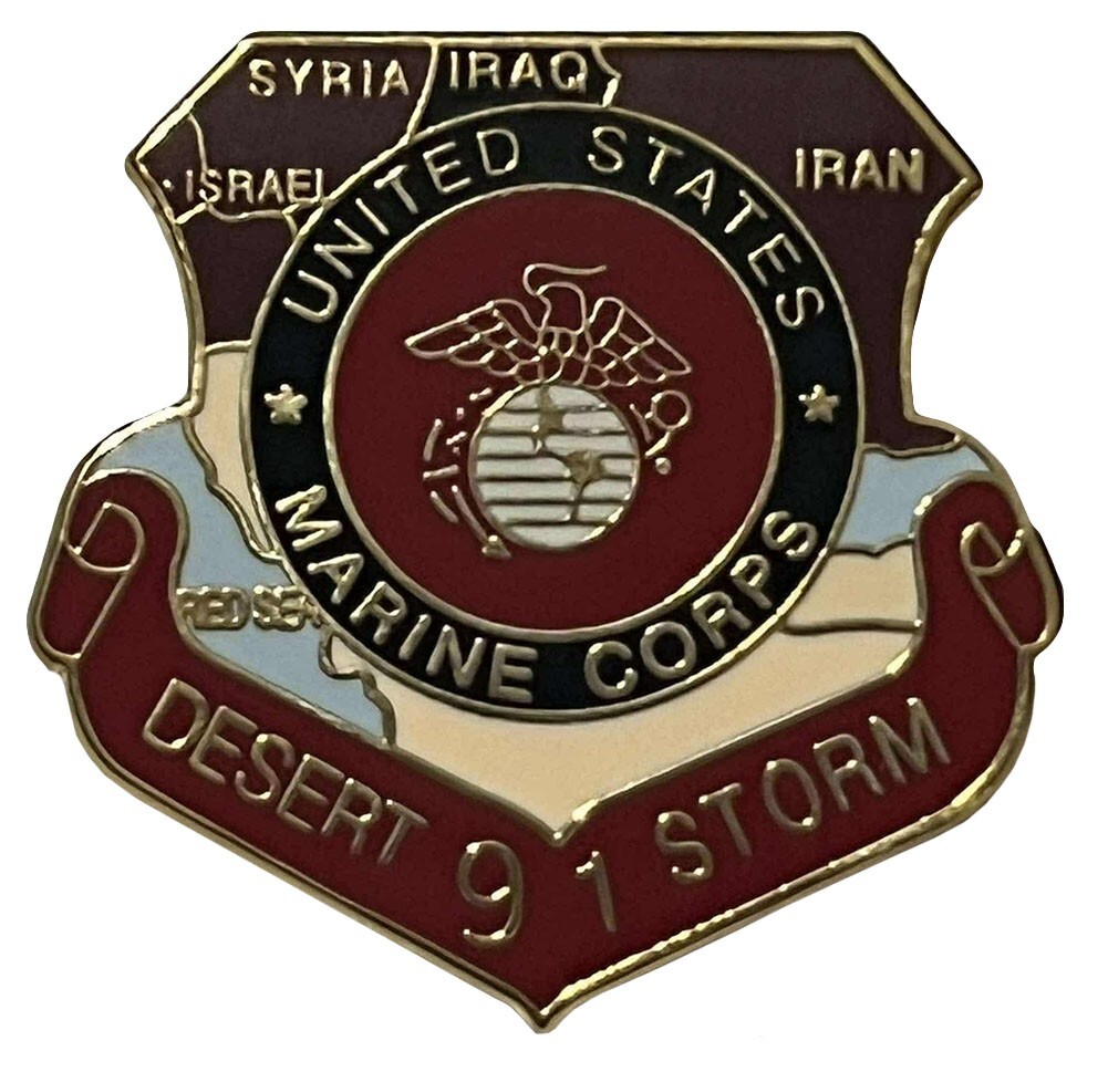 US Marine Corps Marines USMC Desert Storm Veteran Lapel Pin Badge 1 inch
