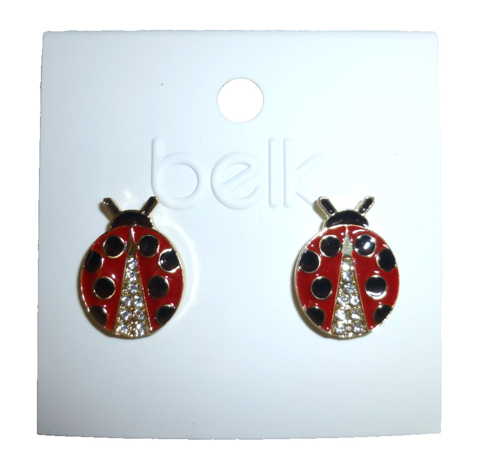 SPRING GARDEN RAIN LADYBUG STUDS EARRINGS