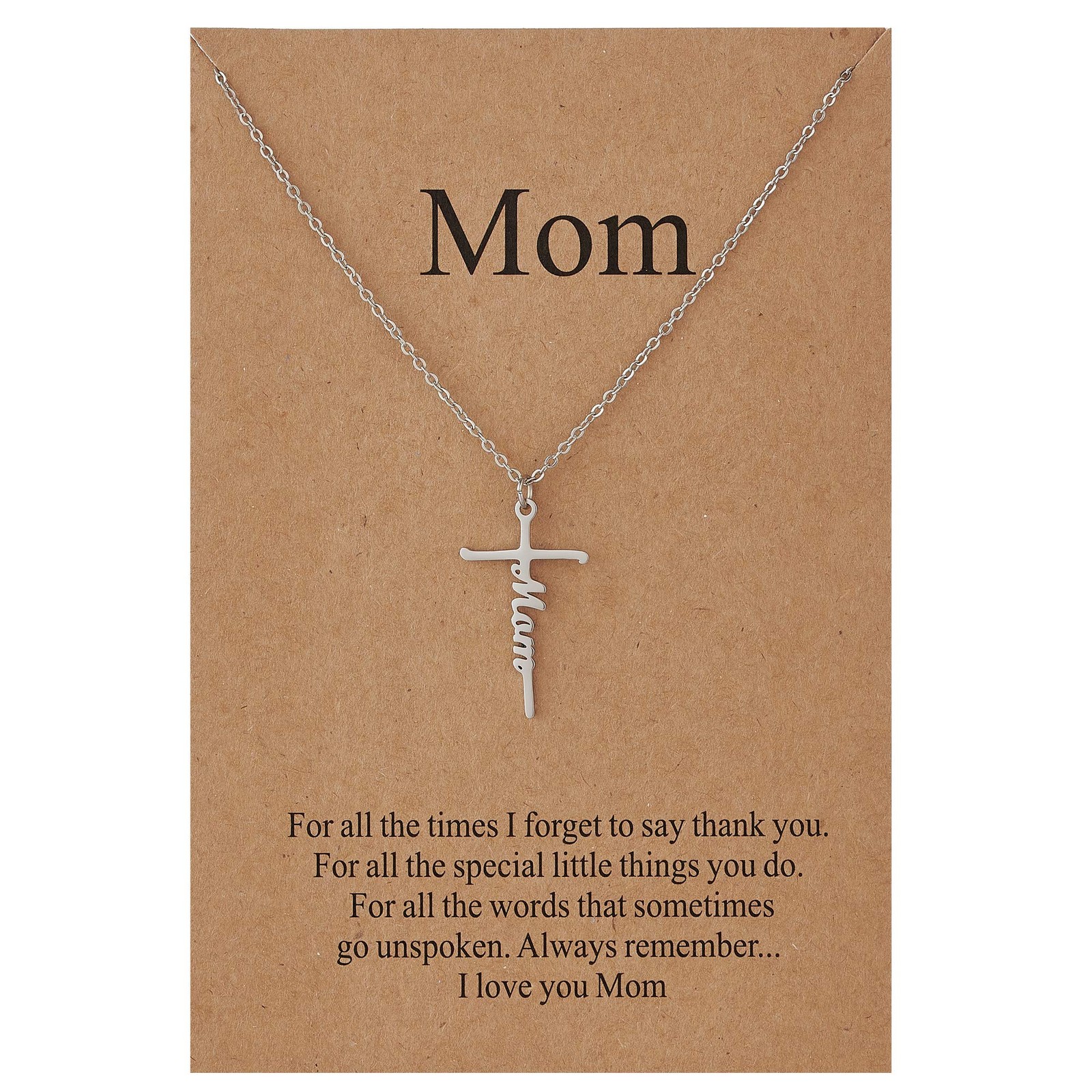 Mom Cross Necklace for Women Birthday Gifts for Mom, Religious Christian Jew…