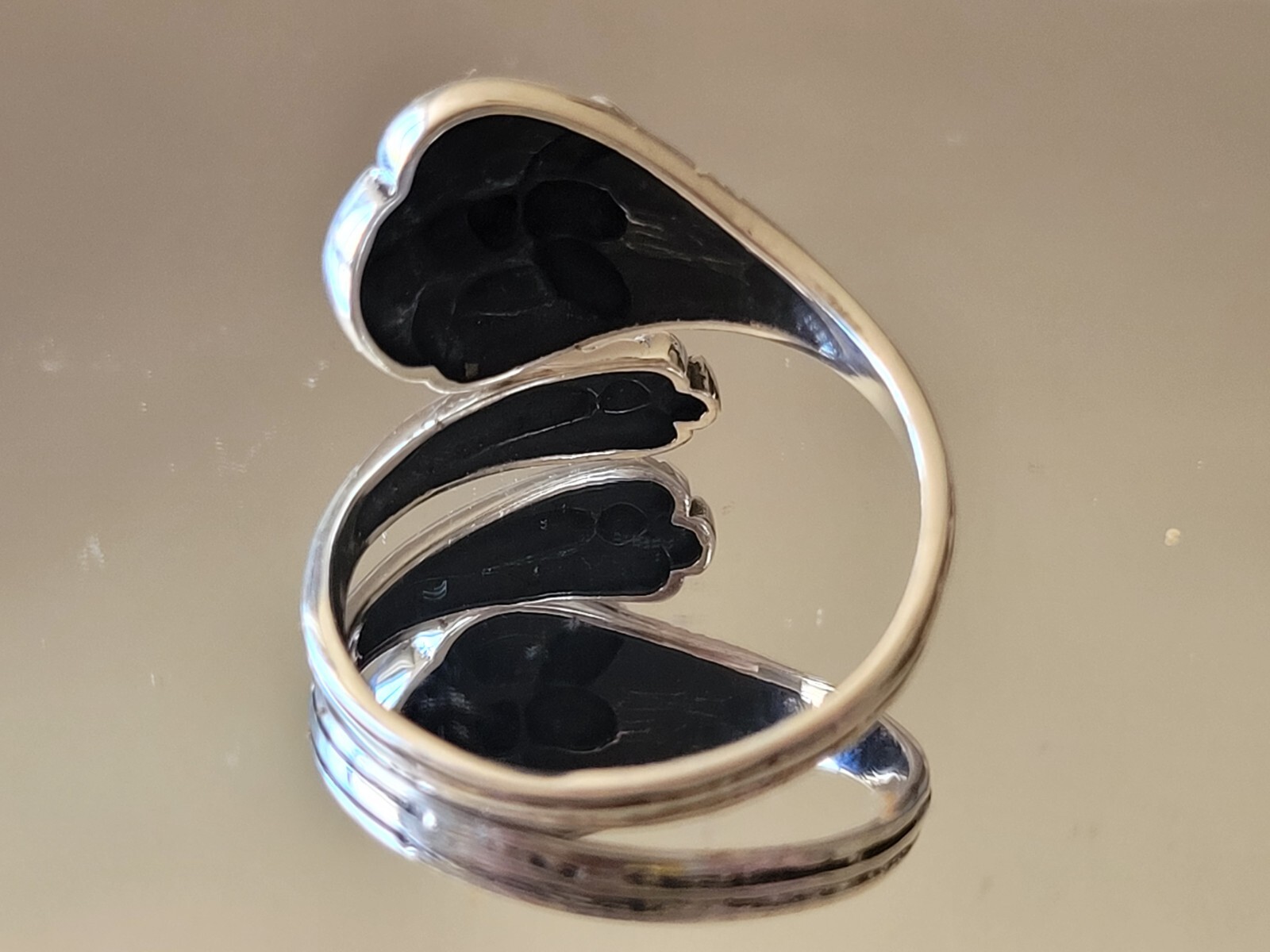 925 Sterling Silver Bumble Bee Spoon Ring Silver Garden Insect Boho Band