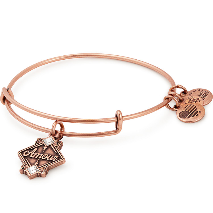 Alex and Ani Mothers Days Amour Rose Gold Expandable Charm Bangle NWT