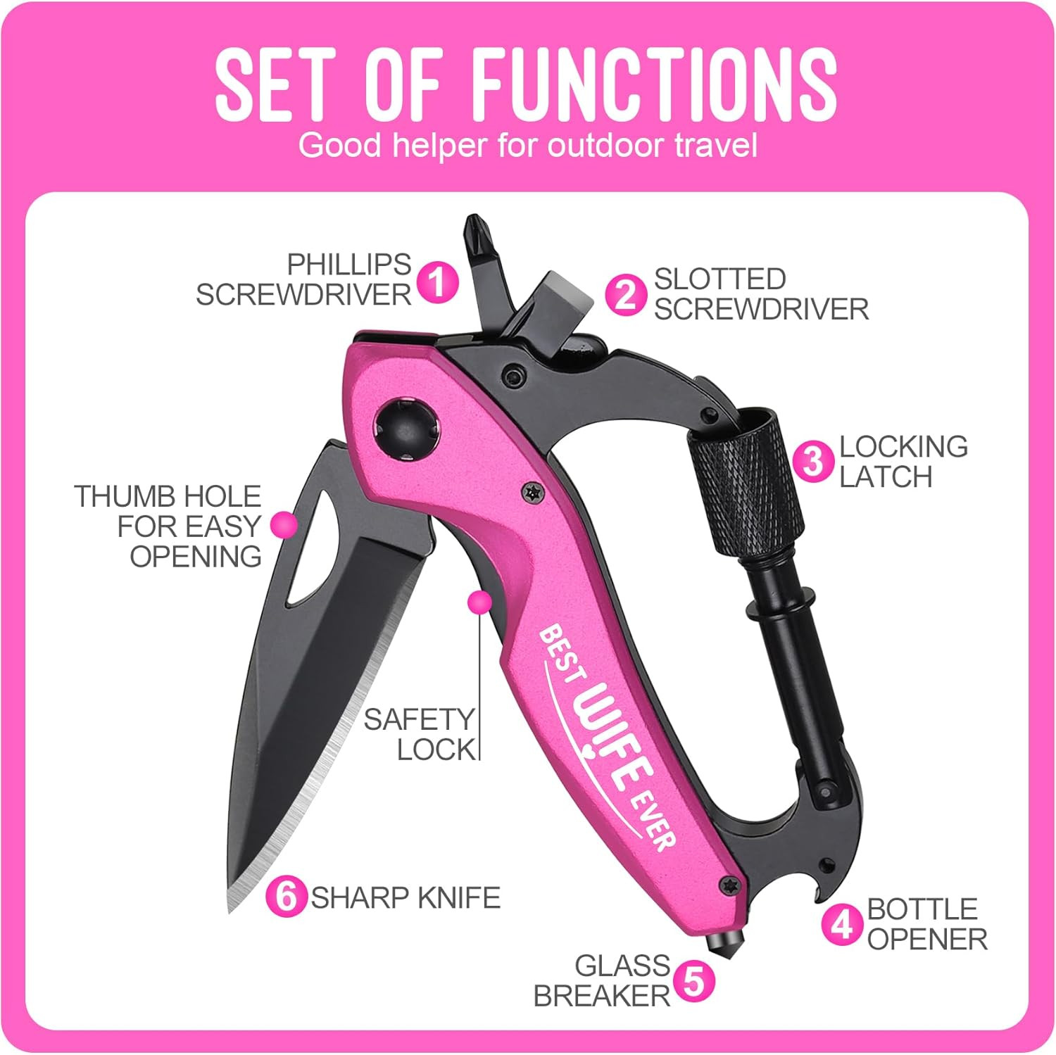 Gifts for Wife, Multitool BEST WIFE EVER, Valentines Day Anniversary Birthday Gi