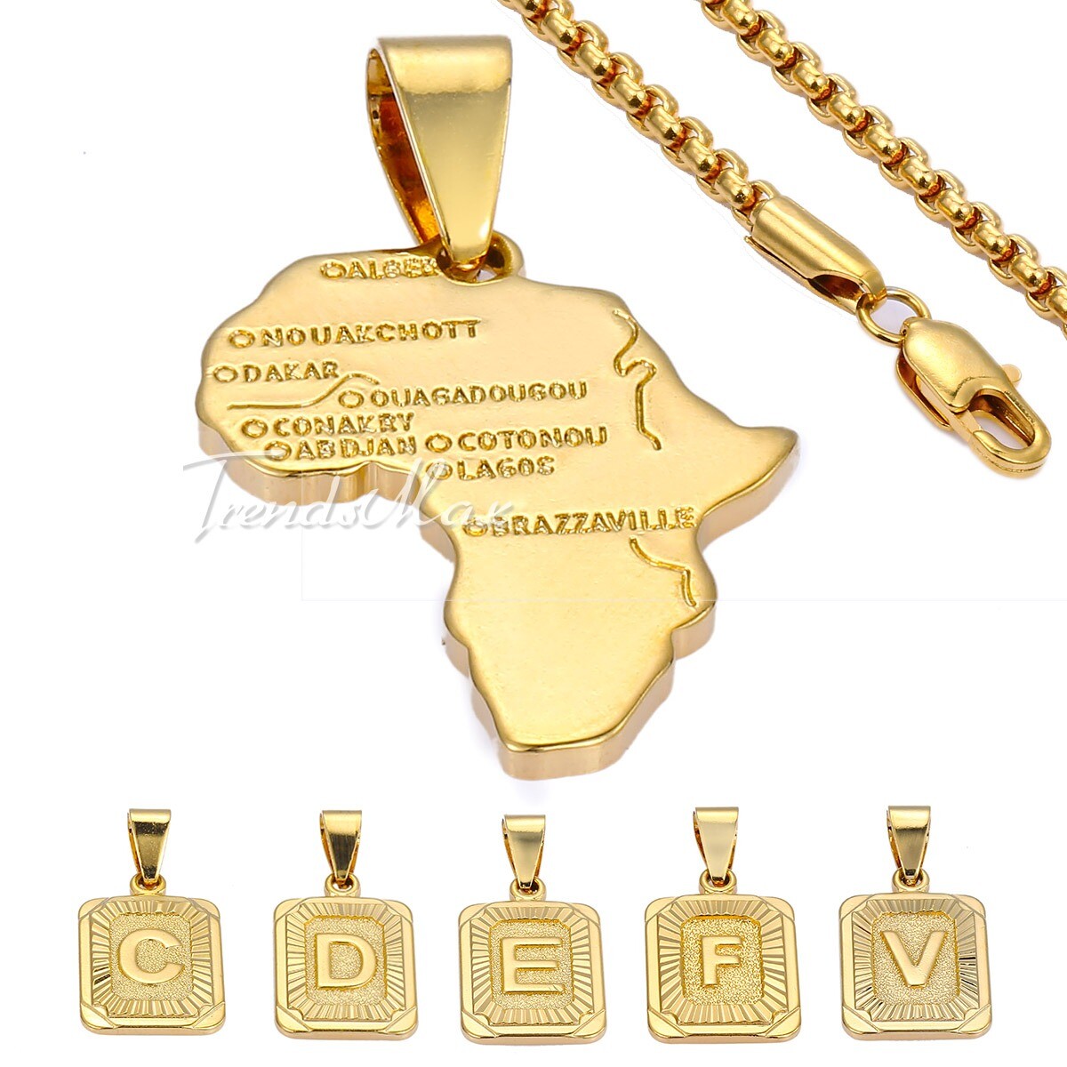 Gold Filled 26 Initial Letter A-Z Pendant Chain Necklace Customized Link 18-26″