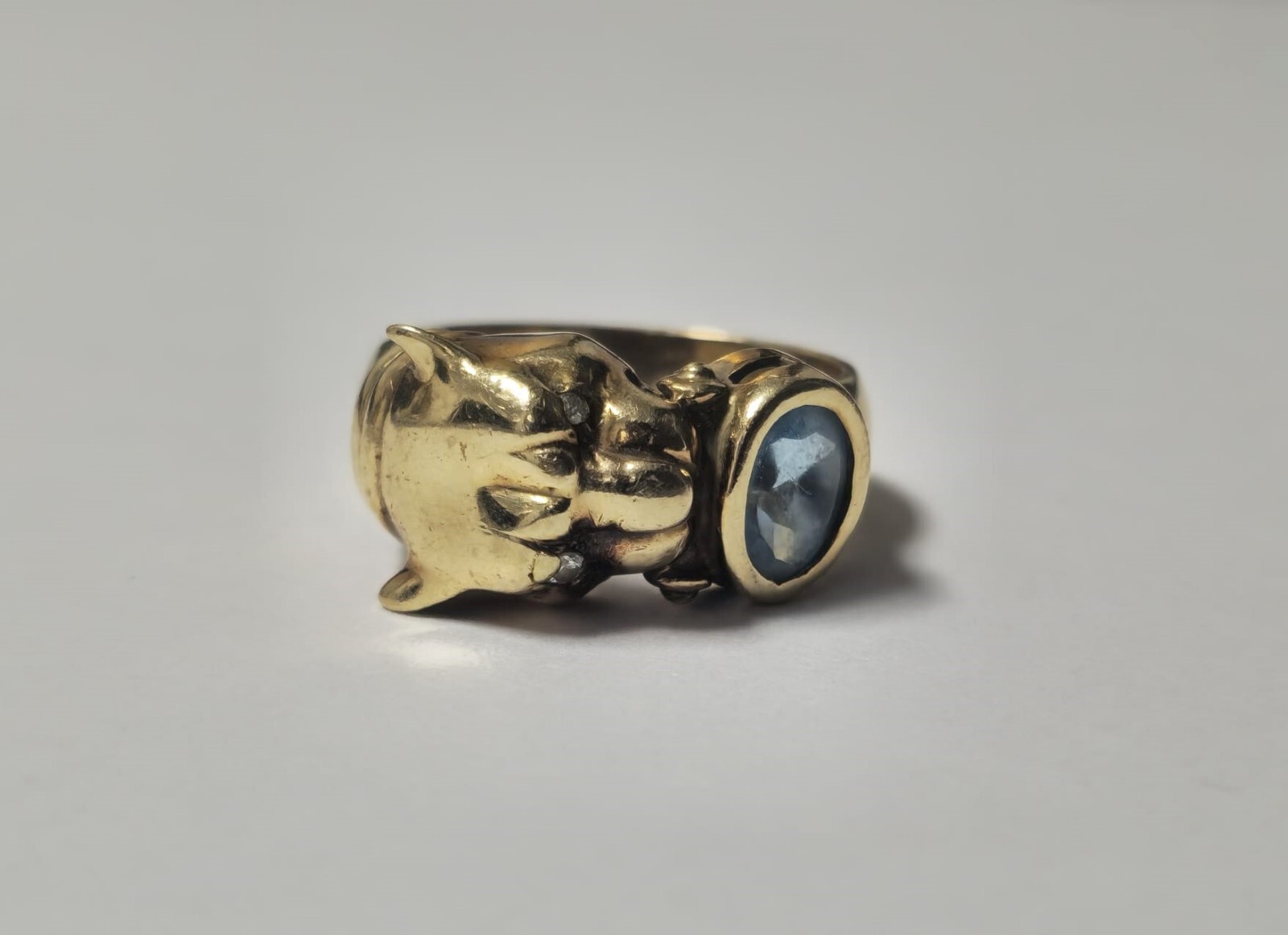 0.80ct Topaz Panther Ring in 14k Gold
