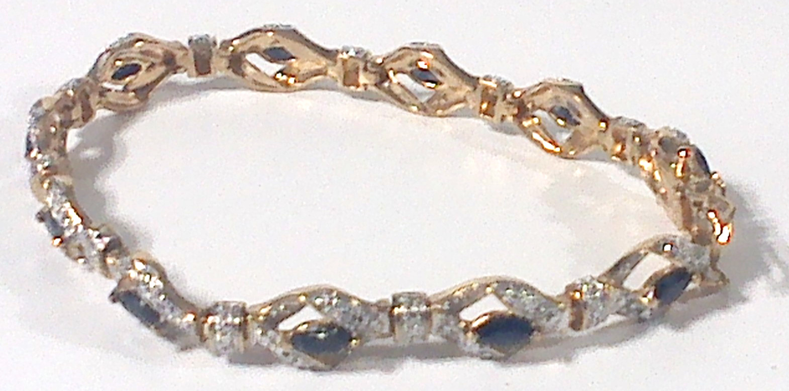 Ross-Simons Sterling Silver Vermeil Tennis Bracelet 92.5% Silver Gold Plated
