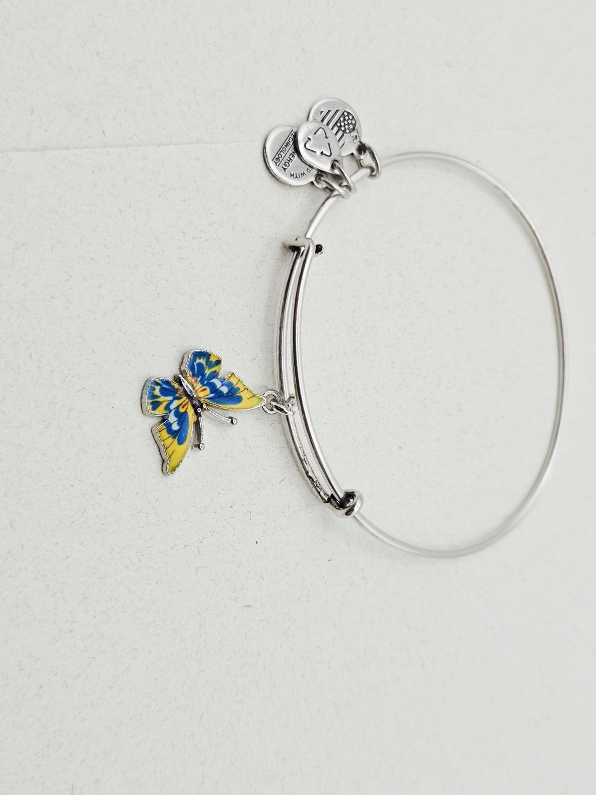 Alex Ani Silver Bracelet With Yellow Butterfly 🦋 🦋 Generic Metal Charm ✨️