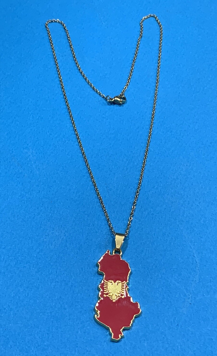NEW ALBANIA MAP-KOSOVA-NECKLACE PENDANT-GOLD COLOR- SOUVENIR