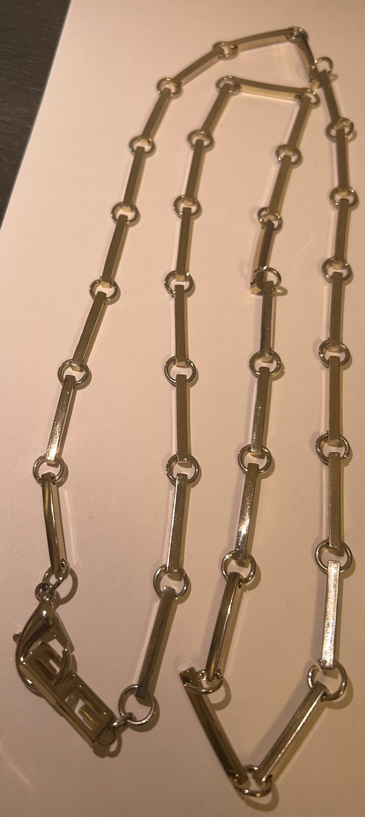 42” Silver Toned Bar Link Chain Necklace Heavy (75.66 Grams) Estate Find