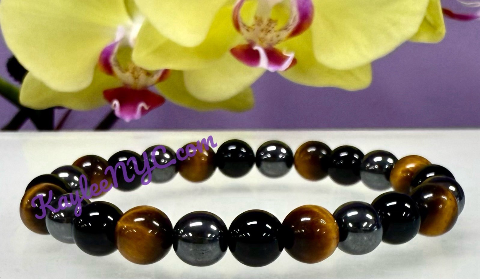 6 Pcs Protection Natural Crystal Healing Stretch Bracelets 8mm 7.5″
