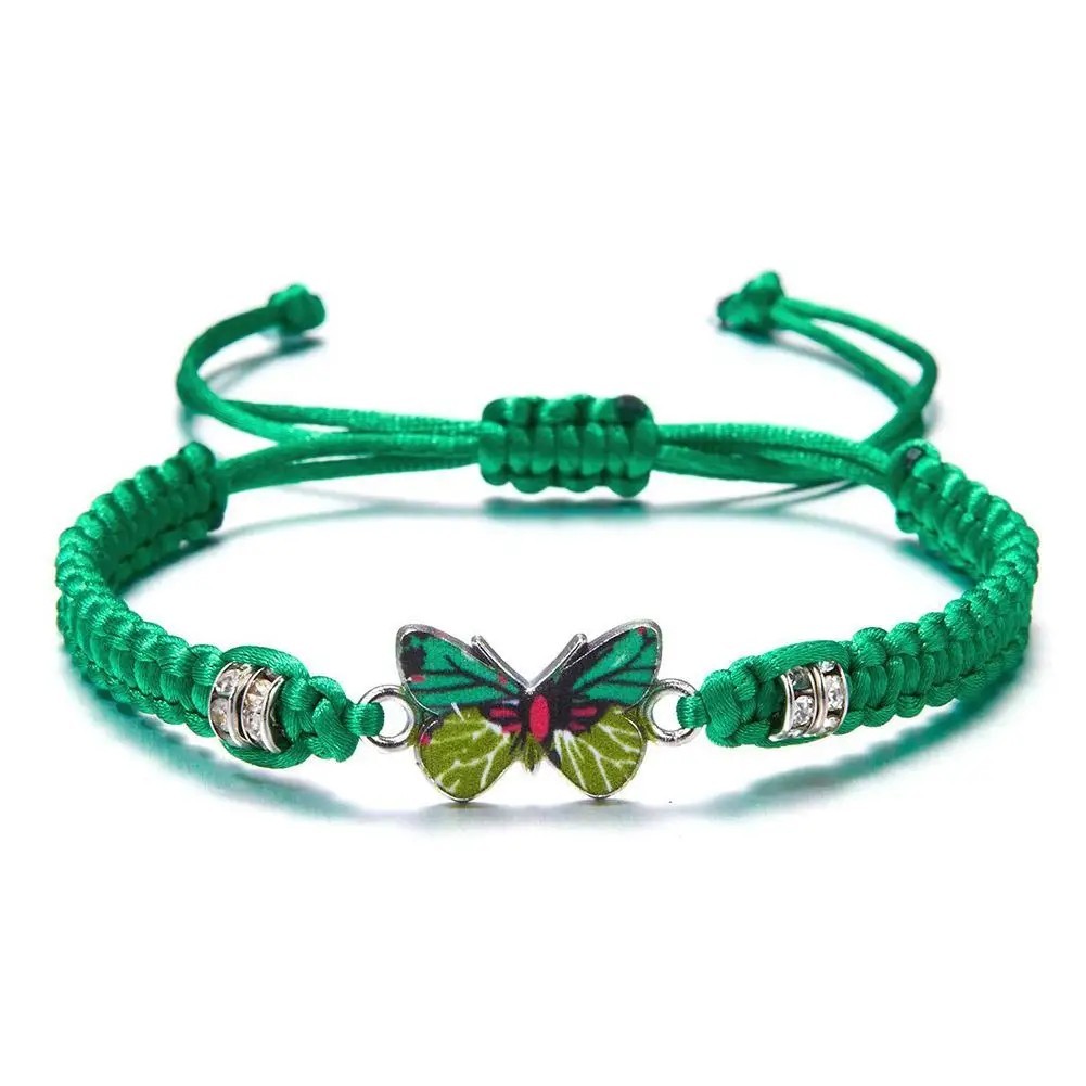 Fashion Handmade Purple Butterfly Flower Bracelet For Women Charm Sweet Animal